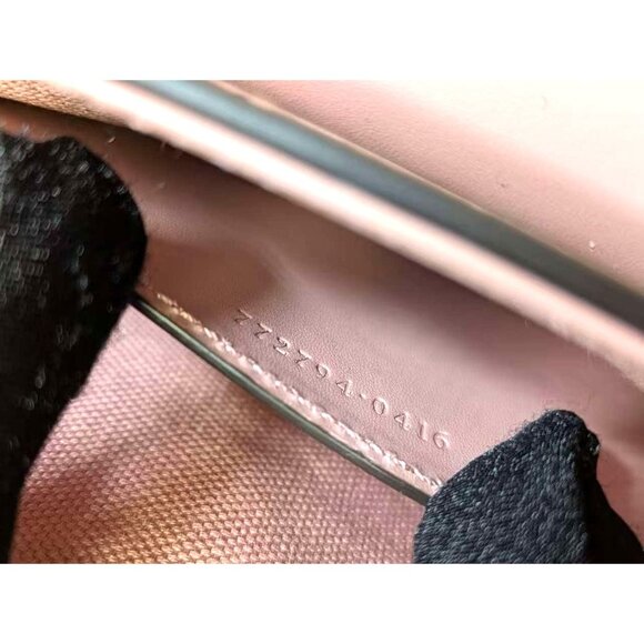 Gucci GG Embossed Super Mini Leather Crossbody Bag Pink 772794 - Picture 12 of 14